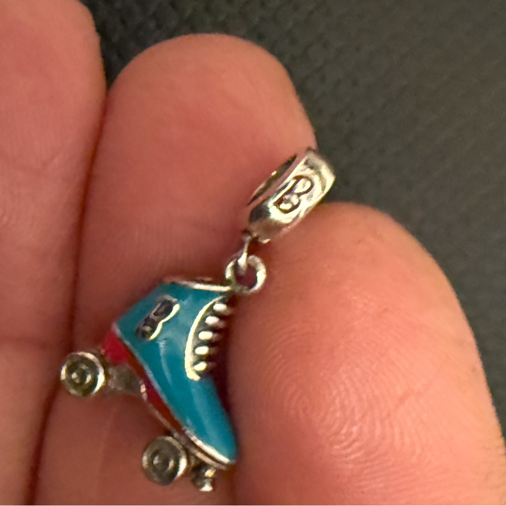 Blue Roller Skate Charm Pendant